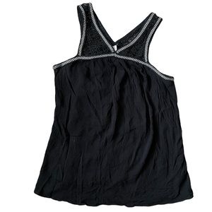 Xhilaration Gauze Tank w/ Crochetd Detailing